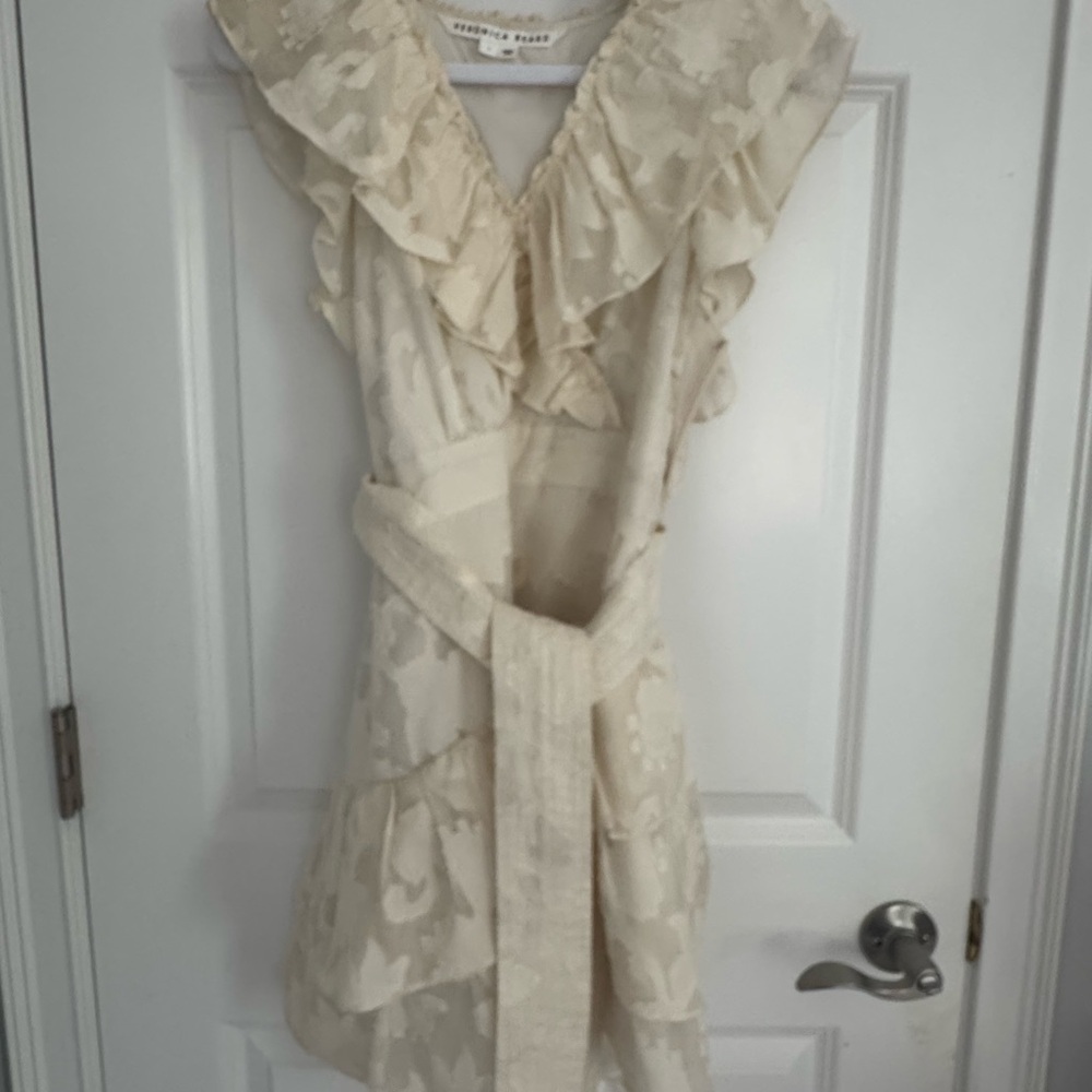 Veronica Beard Beige Ruffled Blouse - Picture 4 of 4